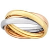Polished Tri-Color 3-Band Rolling Ring in Stainless Steel