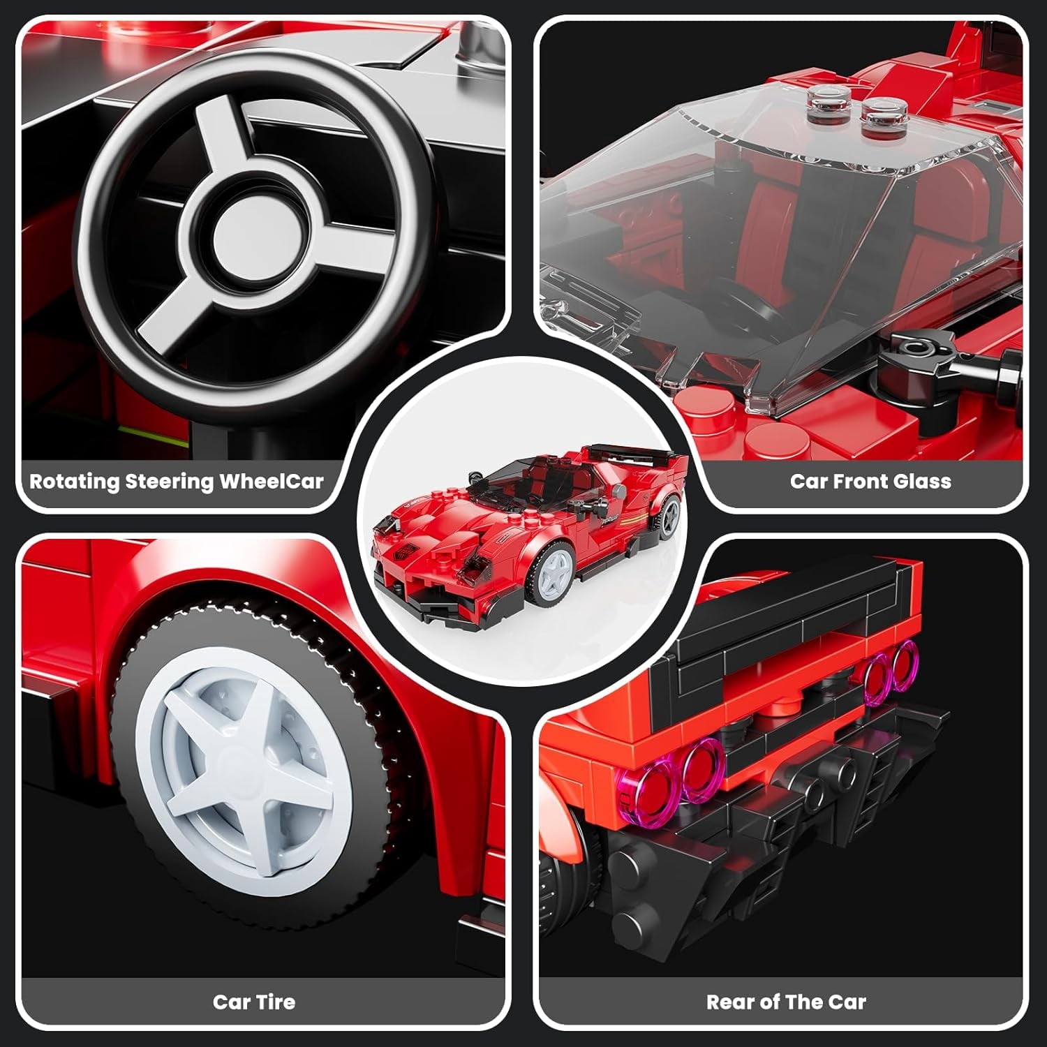 Speed Champion P80C Racing Car Building Kit with Acrylic Display Case, 27069 Collectible Model Car Kits, Building Blocks Kit Racing Toy Cars for Adult (453 PCS)