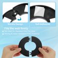 thumbnail image 3 of Uxcell 0.93"/23.5mm Wall Split Flange ABS Round Self-Adhesive Escutcheon Plate Buckle for Kitchen Bathroom, Black 2Pcs, 3 of 7