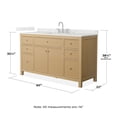 thumbnail image 3 of Wyndham Collection Wcf9292-60S-Qtz-Us3mxx Pendry 60" Free Standing Single Basin Vanity Set, 3 of 7