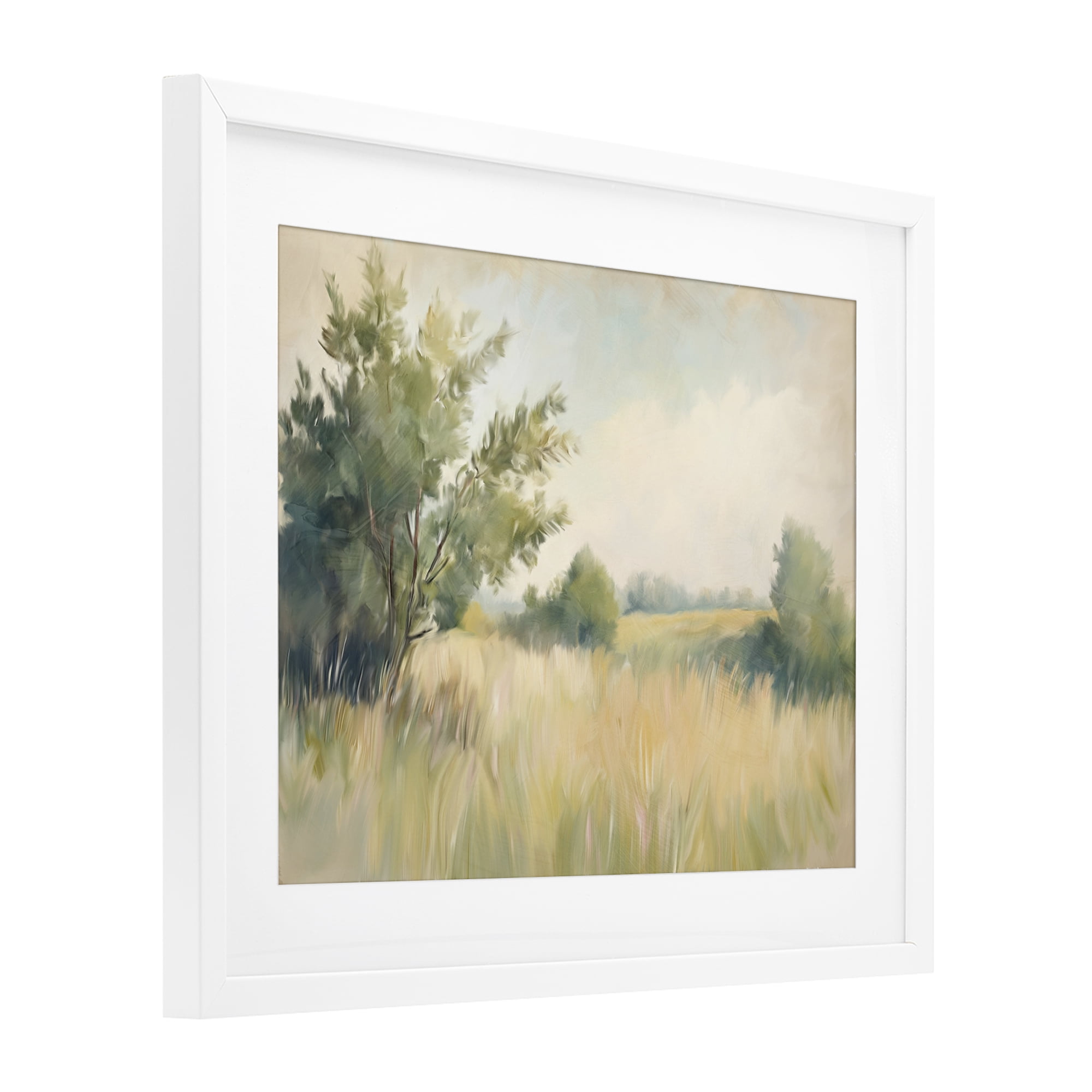 Stupell Industries Summer Green Meadow White Framed Print Under Glass, design by Kim Allen
