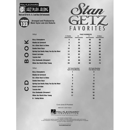 楽譜　スタン・ゲッツ／フェイヴァリッツ（Jazz Play Along(with CD)メロディー譜／輸入楽譜（T））