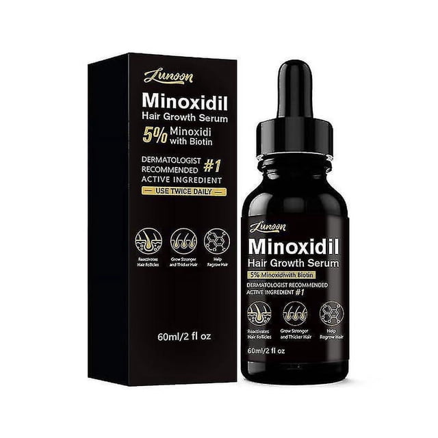 Suero para el crecimiento del cabello con 5 % de minoxidil para hombres y mujeres, suero para el crecimiento del cabello con 5 % de minoxidil y biotina