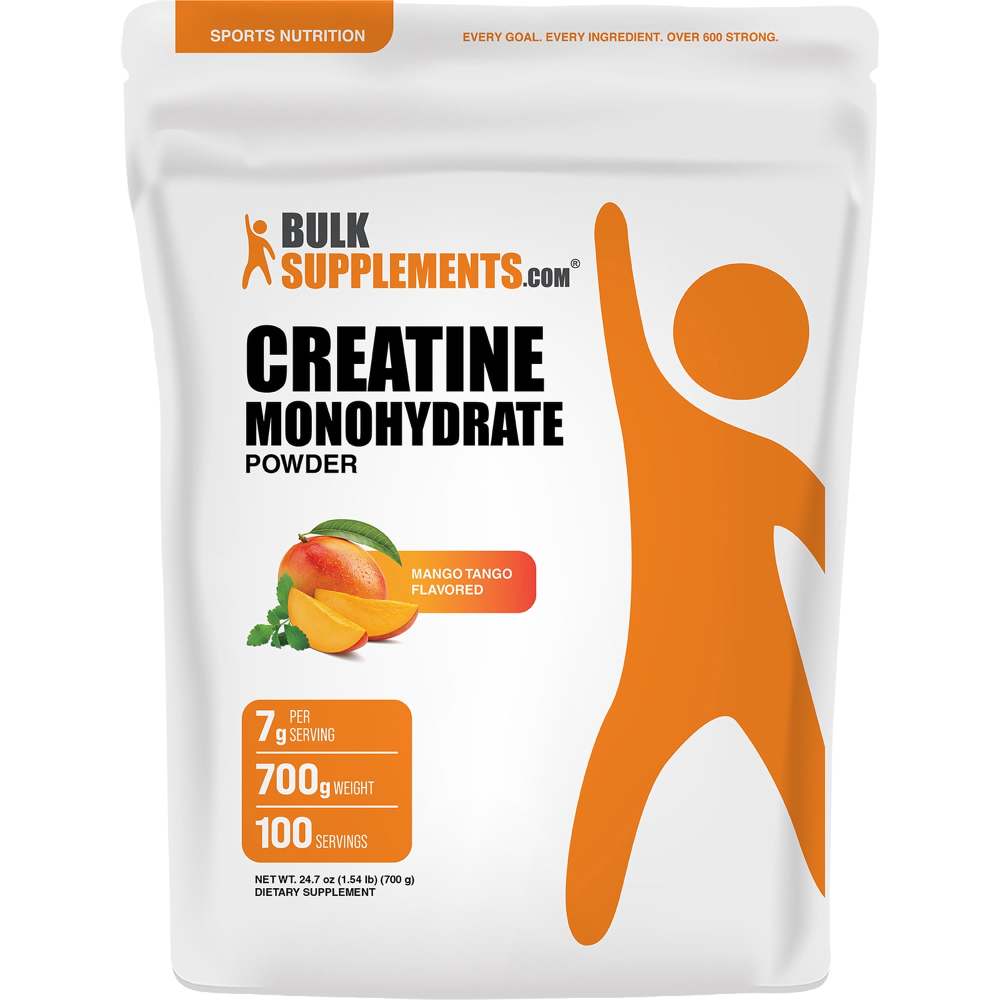 BulkSupplements Creatine Monohydrate Powder - Creatine Supplement, Micronized Creatine, Creatine Powder - Mango Tango, 700g (1.5 lbs)