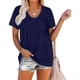 thumbnail image 1 of Camisetas de verano para mujer, camisetas de manga corta con cuello en V redondeado y bolsillo Xemadio WRHS-123-3, 1 of 1