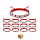 thumbnail image 1 of "12 Pulseras Rojas De San Benito, Brazaletes De Protección Belug, Rojo ", 1 of 5
