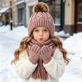 thumbnail image 2 of Little/Big Kids Winter Casual Hat Toddler Scarf and Glove Set with Knit Winter Hat, 2 of 6