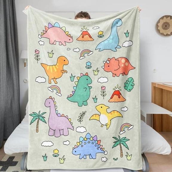 Dinosaur Blanket for Boys Kids Soft Warm Cozy Cute Dino Blanket for Children's Toys Gifts Are Suitable for Beds, Outdoor Camping