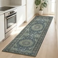 thumbnail image 2 of SAND KEEPER 2x5 Hallway Runner Rug, Washable Non Slip Low Pile Soft Distressed Dusty Teal Oriental Vintage Rugs for Kitchen Bedroom Entryway Laundry Living Room, 2 of 11
