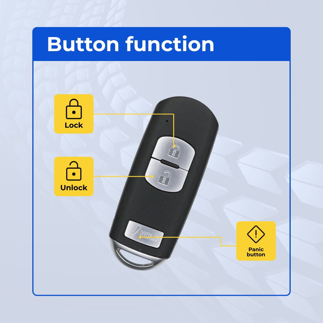 Keys4Less Replacement Smart Key Fob for Mazda CX5 2013-2019 FCC WAZSKE13D01 Part Number KDY3-67-5DY KD33-67-5RY KD33675RY