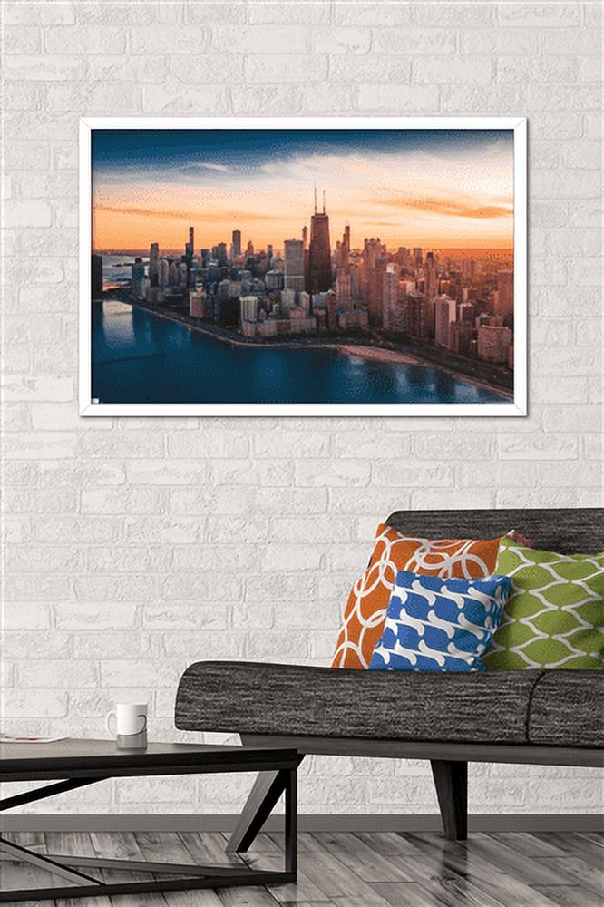 Cityscapes - Chicago, Illinois Wall Poster, 22.375" x 34", Framed