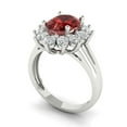 thumbnail image 2 of 2.72 ct Oval Cut Natural Garnet with Simulated Diamond Halo Accents 14K White Gold Womens Engagement Ring, 2 of 5