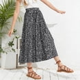 thumbnail image 2 of mgoYE Girls Floral Maxi Skirt Boho Flowy A-Line Summer Midi Skirt with Elastic Waist Size 11-12 Years Black, 2 of 6