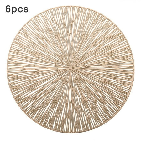 

Hollow Round Placemat Waterproof Non Slip Table Mats Heat Insulation Plate Pad