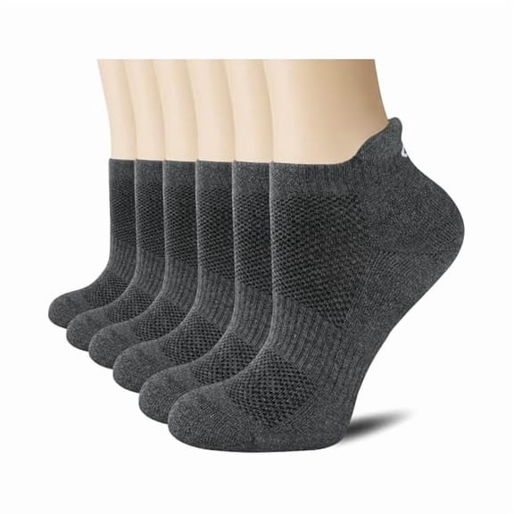 Eryueer 6 Pairs Ankle Athletic Running Socks Low Cut Sports Tab Socks for Men and Women