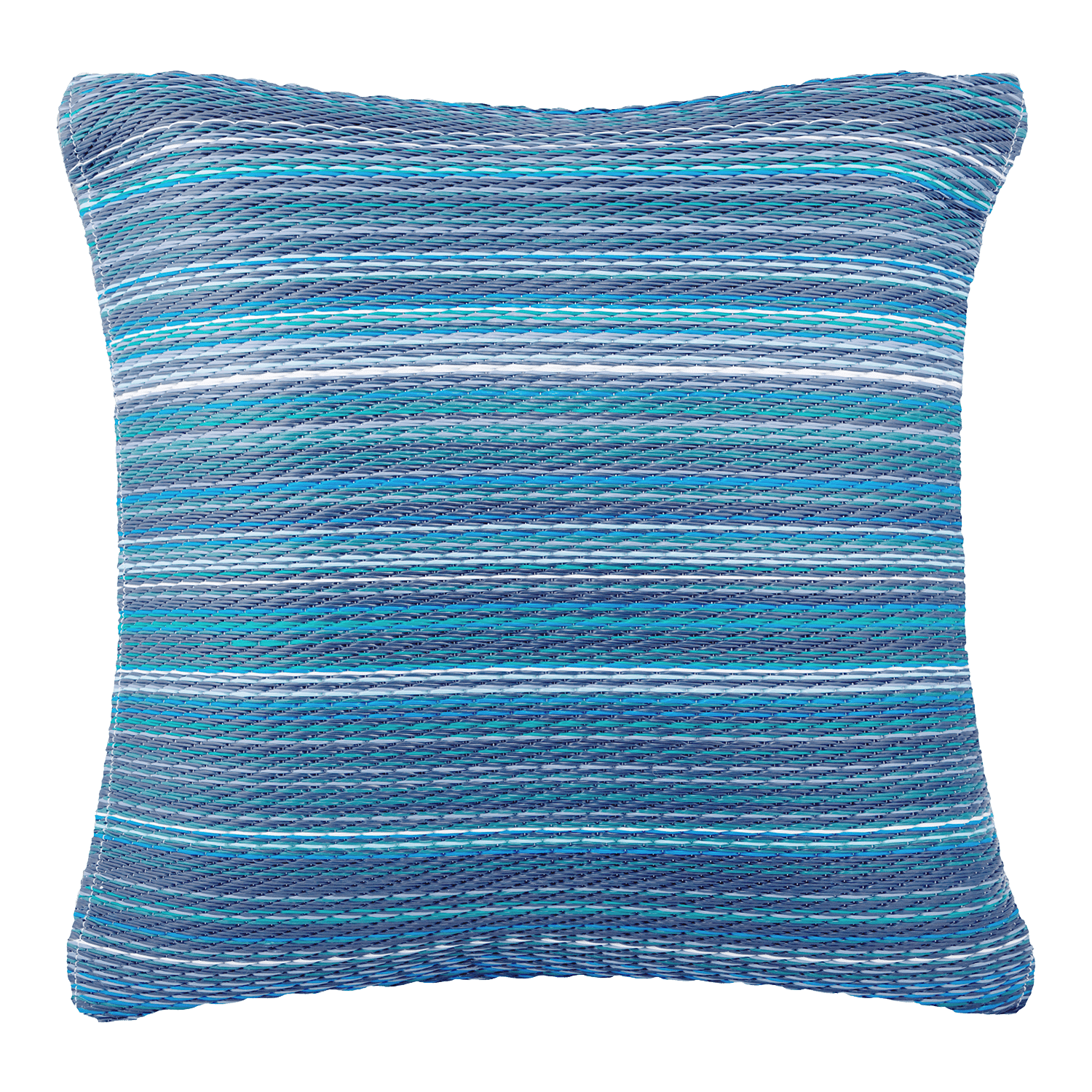 Fab Habitat Outdoor Premium Recycled Plastic Pillow - Waterproof, Fade Resistant - Striped - Patio, Porch, Deck, Balcony - Cancun - Indigo - 20" x 20"