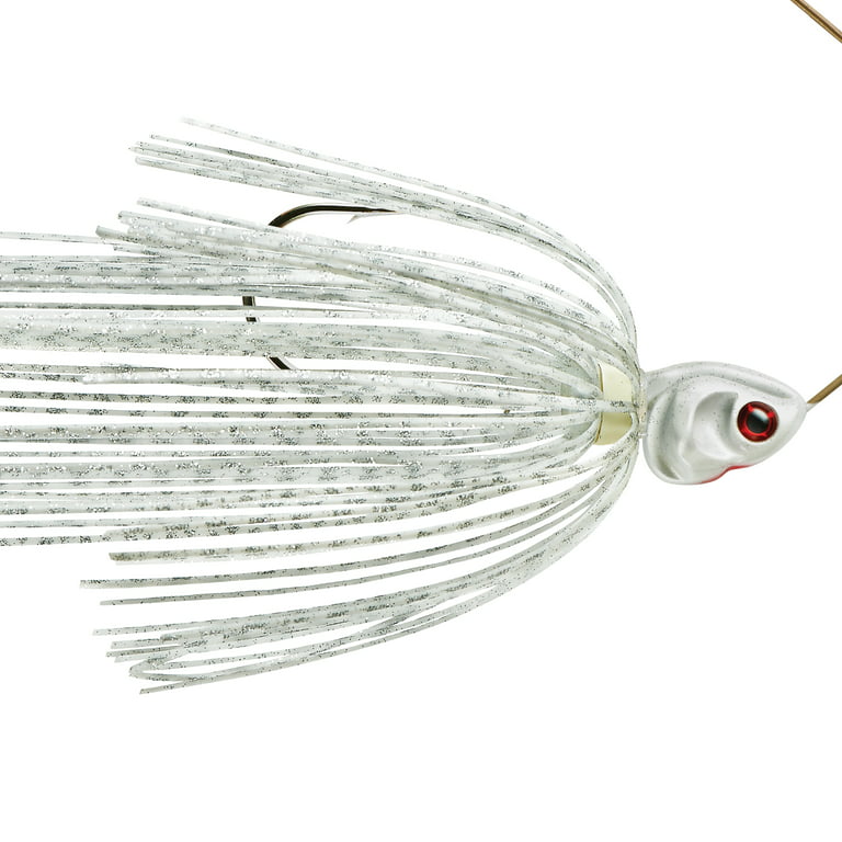 BOOYAH Covert Series Spinnerbait White Silver Scale 4 3/4 3/8 oz. 