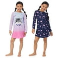 thumbnail image 2 of Saint Eve Kids Girls 2 Pack Nightgowns, Long Sleeve 2pc Soft Jersey Sleep Shirt - Blue Cat, 2 of 3