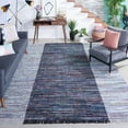 thumbnail image 2 of SAFAVIEH Rag Romeo Striped Fringe Cotton Area Rug, Grey/Black, 9' x 12', 2 of 7