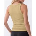thumbnail image 5 of Ribbed Tank Tops for Women, High Neck Sleeveless Racerback, Slim Fit Long Basic Knit Casual Layering Shirts, 5 of 6