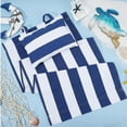 thumbnail image 4 of Beach Sling Chair Canvas Cloth with Pillow 44x17 Blue and White Stripes Casual Lounge Chair Replacement Canvas Outdoor Folding Chair Fabric for Patio Beach Sunbathing Garden Courtyard Prussian Blue, 4 of 9