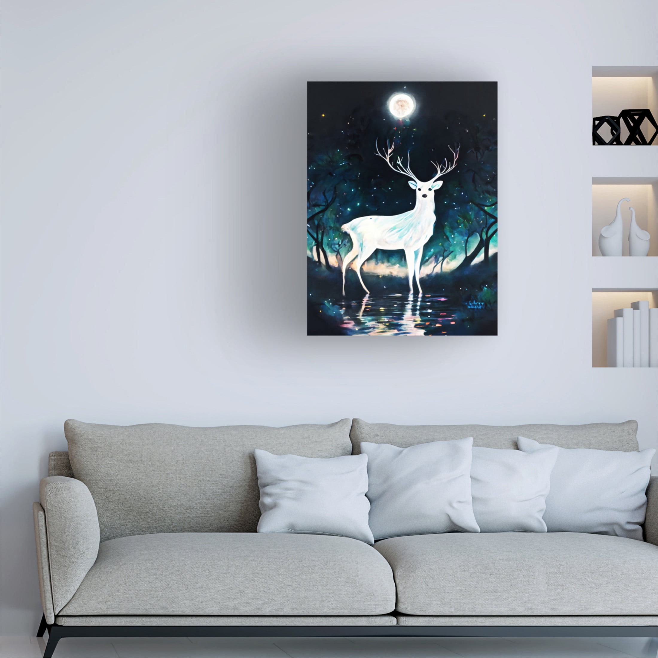 Trademark Fine Art Muh Asdar Paint Deer Canvas Wall Art