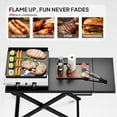 thumbnail image 4 of TUFFIOM 2 Burner Foldable Propane Griddle with Wheels & Enameled Tray, 20000 BTU Portable Flat Top Gas Grill with Electronic Ignition & Regulator for Outdoor Cooking Camping BBQ Tailgating Picnicking, 4 of 7