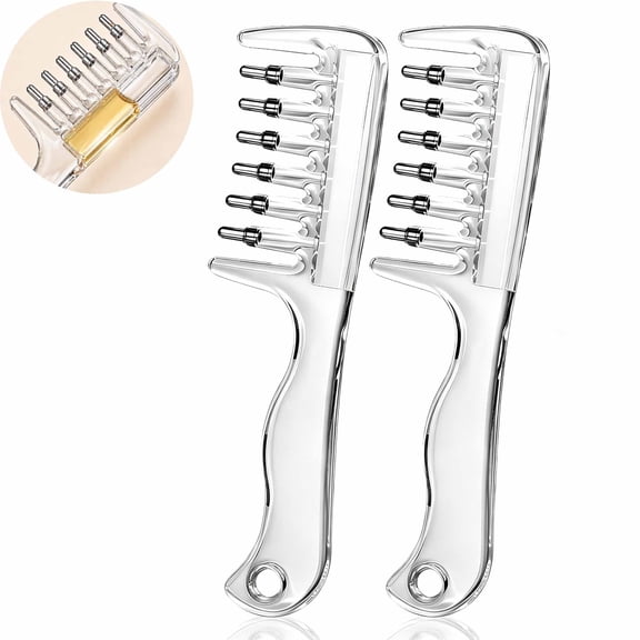 2 Pcs Refillable Scalp Oil Applicator Comb-Scalp Liquid Applicator Comb,Section-By-Section Use,Suitable for Serum Routines and At-Home Grooming