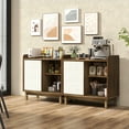 thumbnail image 2 of Gymax Buffet Bahut en Rotin 2 Pcs avec Tablettes Ajustables Armoire de Rangement et Porte Coulissante, 2 of 10