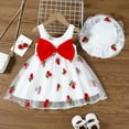thumbnail image 3 of XAOFW Girl's Summer Dresses Sleeveless Crewneck Cherry Embroidery Kids Casual Dress With Matching Hat Party Night Soft Breathable Newborn Sundress, 3 of 6