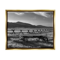 Stupell Industries Country Wagon Scenery Landscape Photography Gold Floater Framed Canvas Art Print Wall Art, 21 x 17