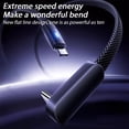 thumbnail image 5 of Right Angle USB C Cable 100W Fast Charging,Flat Braided 2-in-1 Type-C Cord with LED Indicator for Phone,1m, 5 of 10