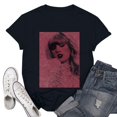 thumbnail image 1 of TayIor Sw1ft Chemises, Tyler Sw1ft Merch, Tyler Sw1ft, Mode Décontractée Imprimée Col Rond Manches Courtes Chemises Blouse Femme Graphique Amateur de Musique TKFASHION Rose Vif TG, 1 of 7