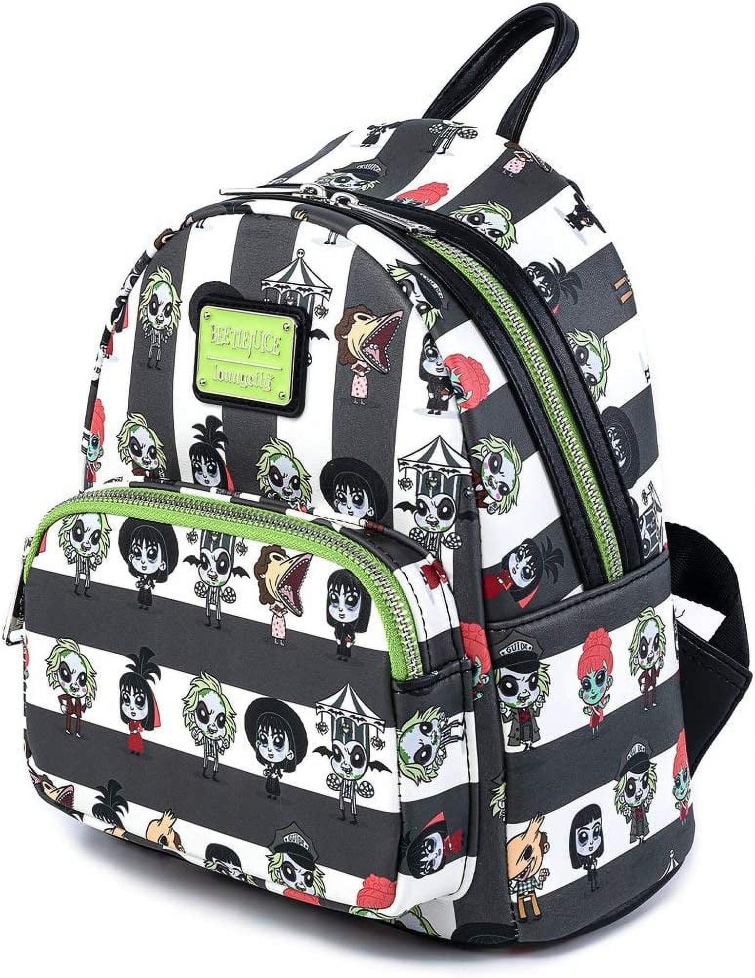 Loungefly Beetlejuice Chibi All Over Print Womens Double Strap Shoulder Bag Purse