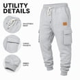 thumbnail image 3 of mikdeno Men's lightweight fleece Cargo Jogger Sweatpants, Sizes S-3XL, 3 of 7