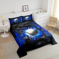 thumbnail image 4 of Erosebridal Baseball Bedding Toddler Comforter Set,Gradient Geometric Down Comforter,Blue Black,Reversible, 4 of 7