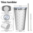 thumbnail image 4 of 16oz Tumblers Black White Checkerboard Checkered Pattern Stainless Steel Vacuum Insulated Double Wall Travel Tumbler Cups Mug with Lid and Straw,Cleaning Brush for Coffee,Tea, 4 of 4