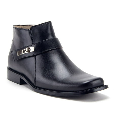 

Jazame Men s Ankle High Square Toe Casual Chelsea Dress Boots (8 M US Black)
