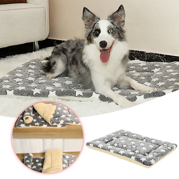 Self Heating Pet Pad Mat 18.5"x13", Reversible Machine Washable Thermal Blanket for Cats & Small Dogs - Warm Winter Bed Mat for Indoor Crate, Sofa, and Carrier