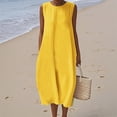 thumbnail image 2 of ZKCCNUK Summer Dresses for Women Casual Sleeveless Maxi Dress Beach Vacation Long Sundresses with Pockets, 2 of 6