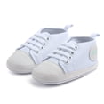 thumbnail image 2 of Quealent Unisex Baby Girls Boys Canvas High-top Shoes, Newborn Infant Anti-Slip Soft Sole Frist Walking Breathable Sneakers White for Size 5.5, 2 of 9