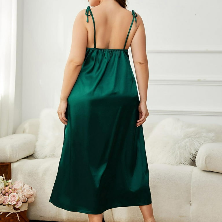 WREESH Womens Silk Satin Dress Maxi Dress Nightgowns Plus Size Suspenders Sling Solid Color Pajama Home Dress Short Pajama Dress Green - Walmart.com WREESH Womens Silk Satin Dress Maxi Dress Nightgowns Plus Size Suspenders Sling Solid Color Pajama Home Dress Short Pajama Dress Green - Walmart.com