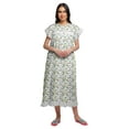 thumbnail image 2 of Moomaya WoMen's Lace Border Cotton Sleepwear Gown Button Placket Nightdress, 2 of 6