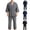 Black, variant on YUANxueke Mens Cotton Kimono Pajama Sets 3/4 Sleeve Tie Front Shirt & Pants 2-Piece Sleepwear Outfits