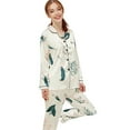 thumbnail image 5 of Endives Women's Pajama Sets Fashion Printing Sets Long Sleeve Button Down Sleepwear Nightwear Soft Pjs Lounge Sets, 5 of 5