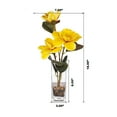 thumbnail image 4 of Enova Home Artificial Real Touch Magnolia Faux Flowers Arrangement in Glass Vase with Faux Water and River Rock for Home Office Wedding Decór (Yellow), 4 of 4