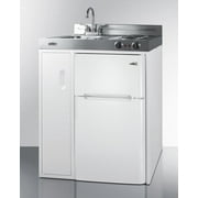 30 Wide All-In-One Kitchenette, White, Glass Burners
