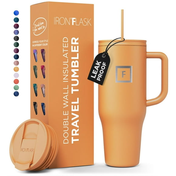 Taza aislante IRON °FLASK Co-Pilot con pajita y tapa abatible, 1,2 L