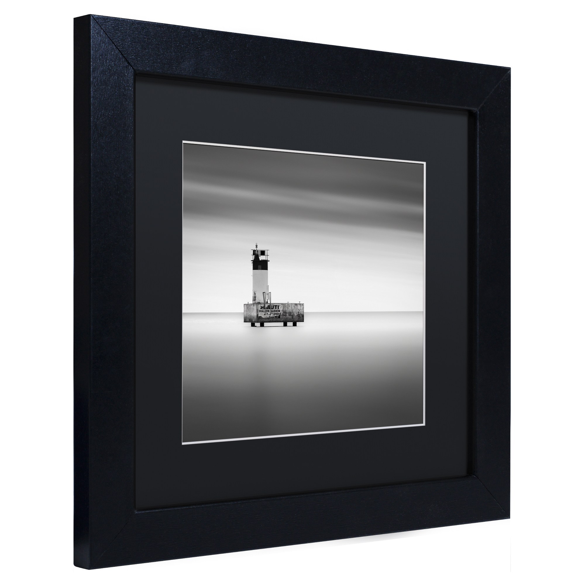 Trademark Fine Art "Warning Sign" Canvas Art by Dave MacVicar, Black Matte, Black Frame