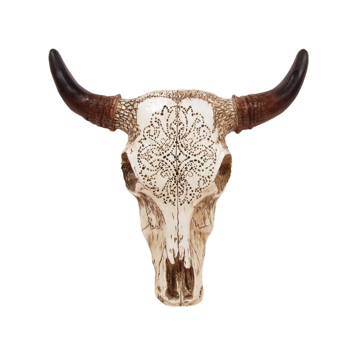 Bull Skull with Tooled Leather Home Decor 